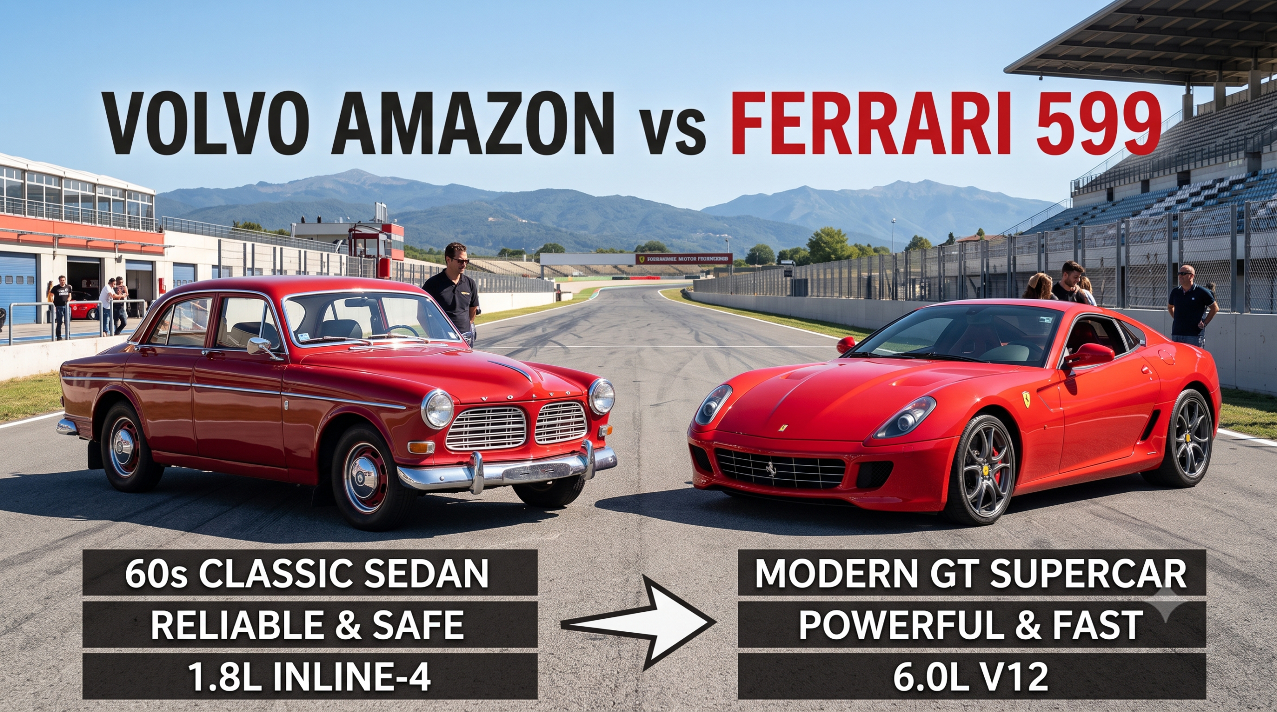 Volvo Amazon vs Ferrari 599? Gemini Generated Image 9rn39v9rn39v9rn3 scaled