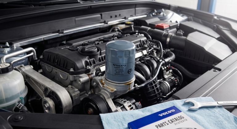where is the oil filter on a volvo xc90?