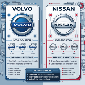 Volvo Logo vs Nissan Logo