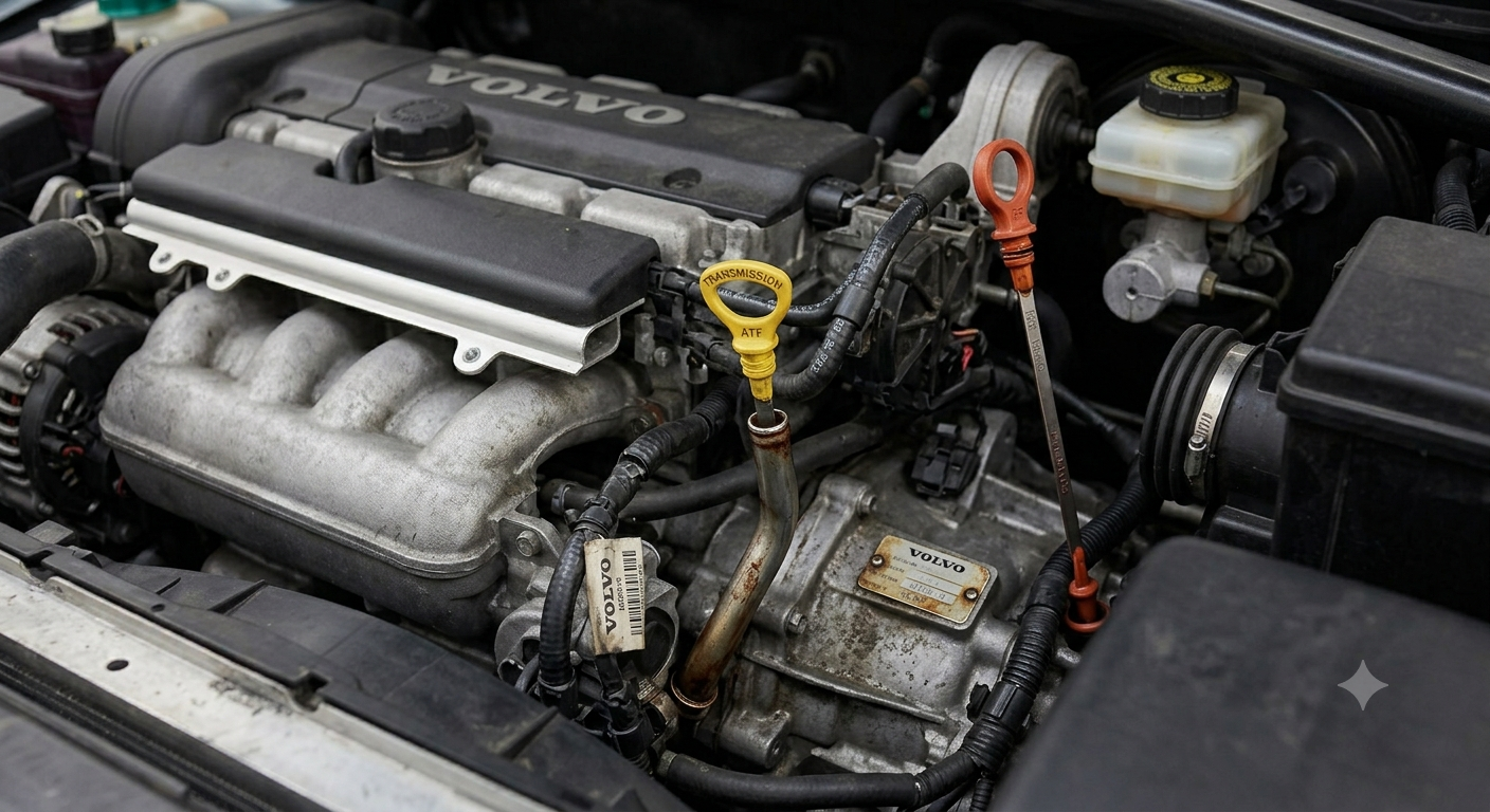 Where Is The Transmission Fluid Dipstick On a 2006 Volvo Xc90? Gemini Generated Image kopycwkopycwkopy