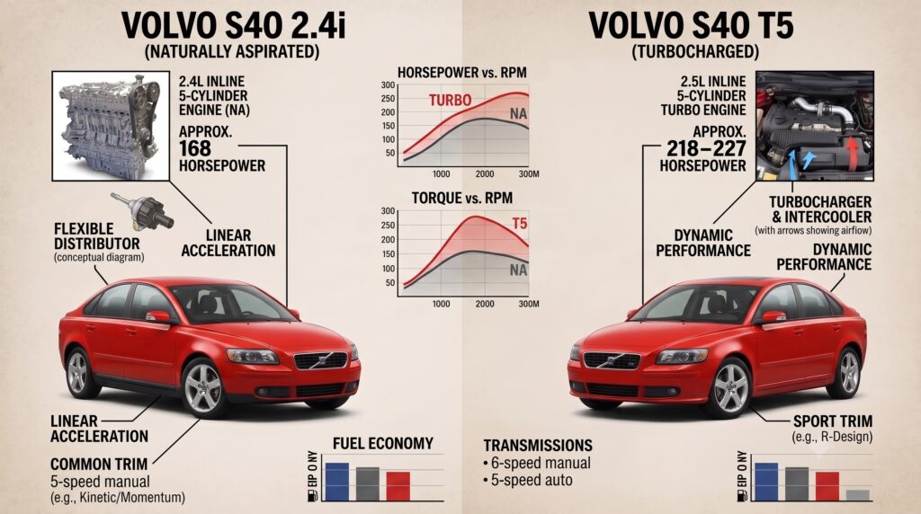 Home Volvo S40 2.4i vs T5?